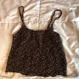 Hollister ruched flowery tank top!